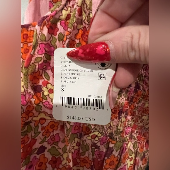 Free People Ellia Printed Floral Smocked Set, Various Sizes NWT - Picture 7 of 8